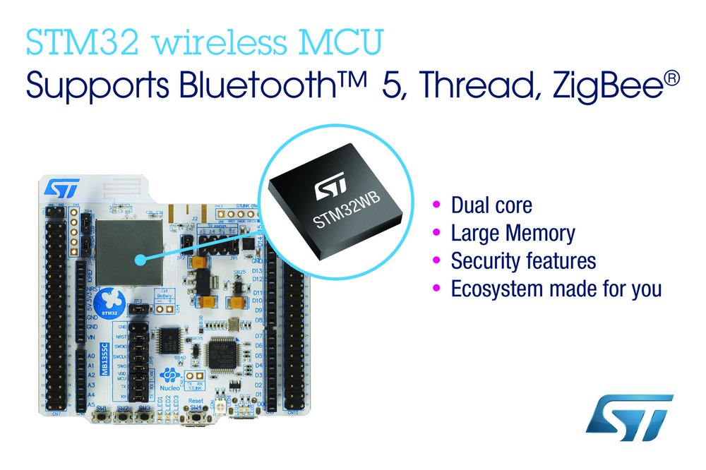 New STM32WB Dual-Core Wireless MCUs from STMicroelectronics Deliver Ultra-Low-Power Real-Time Performance
